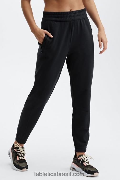 Fabletics preto/branco clássico 420HR57 calça de moletom slim ecologicamente correta mulheres