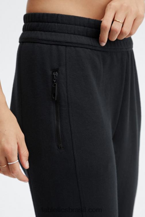 Fabletics preto/branco clássico 420HR57 calça de moletom slim ecologicamente correta mulheres