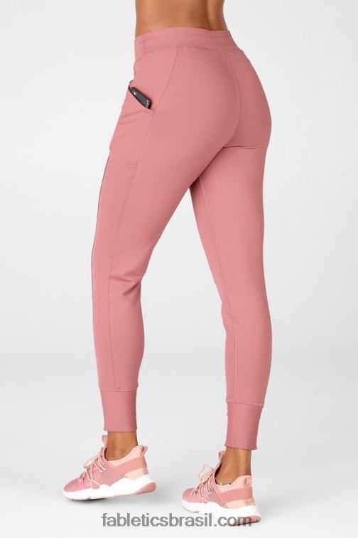 Fabletics preto/estanho 420HR65 jogger cintura alta com bolso thermaflex mulheres
