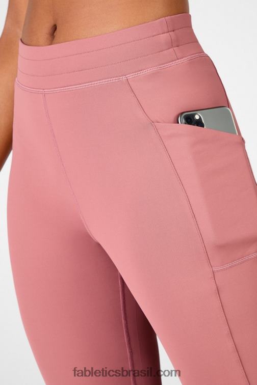 Fabletics preto/estanho 420HR65 jogger cintura alta com bolso thermaflex mulheres