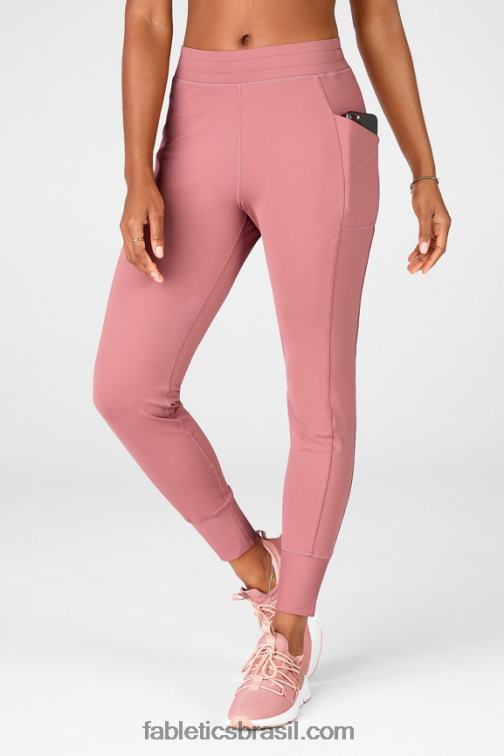 Fabletics preto/estanho 420HR65 jogger cintura alta com bolso thermaflex mulheres