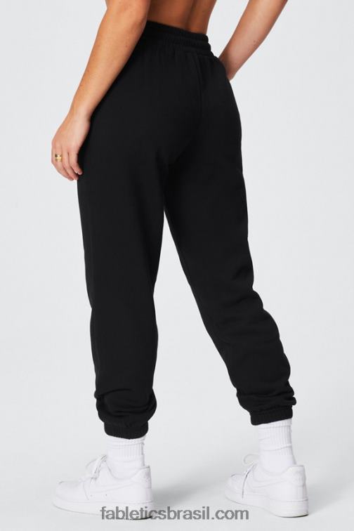 Fabletics preto/estanho 420HR71 calça de moletom de lã forever mulheres