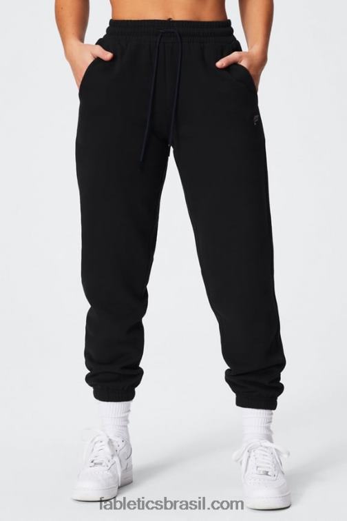 Fabletics preto/estanho 420HR71 calça de moletom de lã forever mulheres