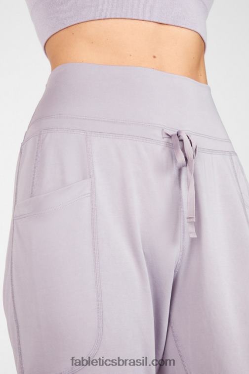 Fabletics preto/fumado 420HR156 calça de cordão de malha elegante mulheres