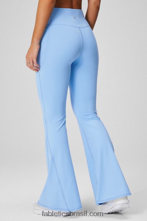 Fabletics preto/fumado 420HR44 flare cruzado cintura alta mulheres