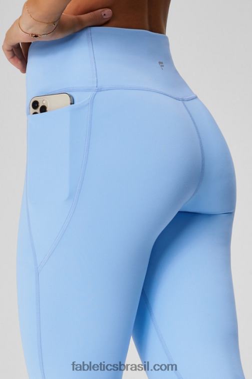 Fabletics preto/fumado 420HR44 flare cruzado cintura alta mulheres