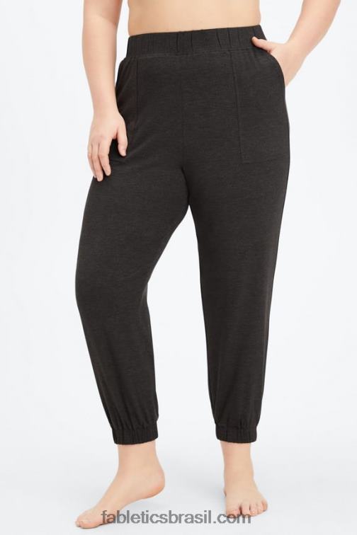 Fabletics preto/micro ponto 420HR82 calça cônica restoreknit mulheres