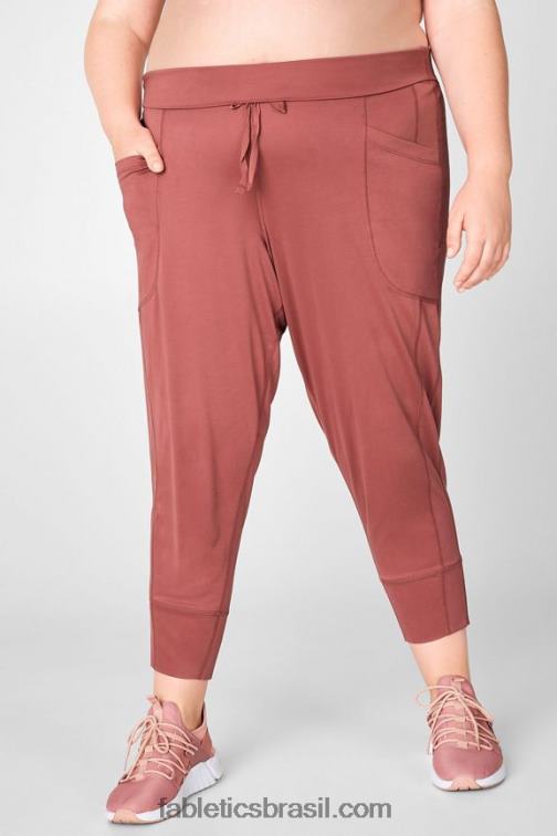 Fabletics sol da tarde/creme de manteiga rosa 420HR160 calça de cordão de malha elegante mulheres
