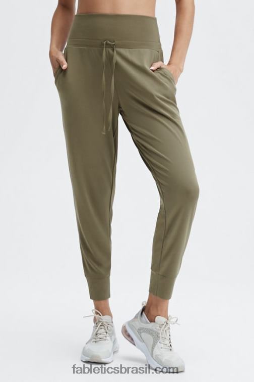 Fabletics terrazzo/logotipo reflexivo 420HR100 calça de cordão de malha eco elegante mulheres
