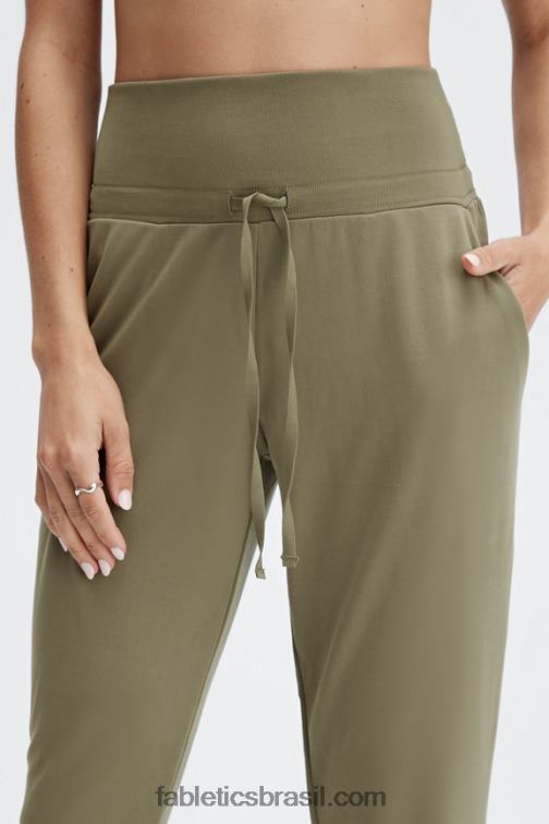 Fabletics terrazzo/logotipo reflexivo 420HR100 calça de cordão de malha eco elegante mulheres