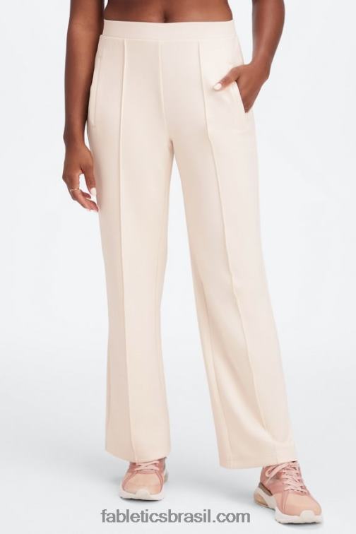 Fabletics tijolo/multi 420HR118 calça de perna larga interlock de pelúcia mulheres