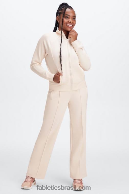 Fabletics tijolo/multi 420HR118 calça de perna larga interlock de pelúcia mulheres