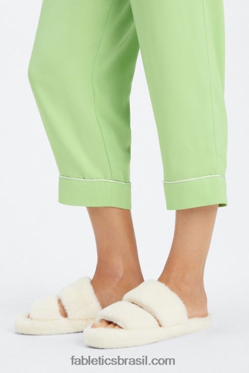 Fabletics wasabi/garça 420HR53 calça cropped ecosatin mulheres
