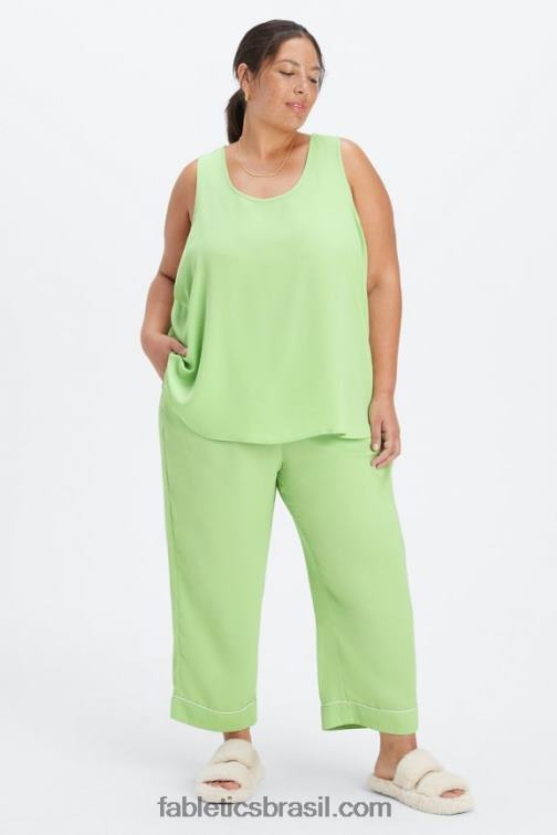 Fabletics wasabi/garça 420HR54 calça cropped ecosatin mulheres