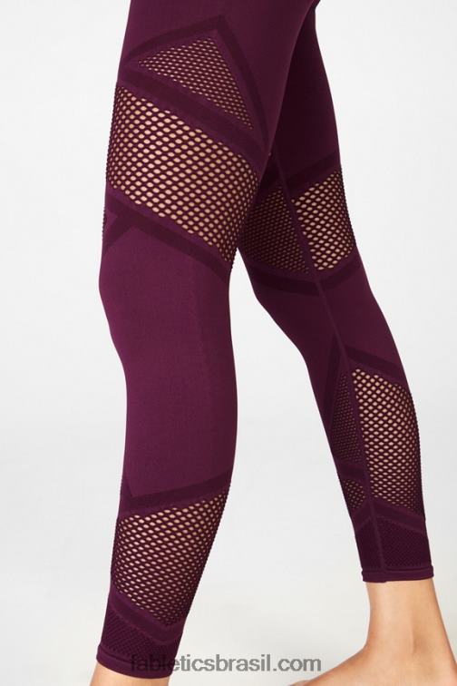 Fabletics Borgonha 420HR1226 mosaico cintura alta 7/8 mulheres
