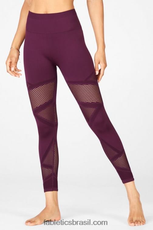 Fabletics Borgonha 420HR1226 mosaico cintura alta 7/8 mulheres