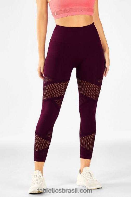 Fabletics Borgonha 420HR1226 mosaico cintura alta 7/8 mulheres