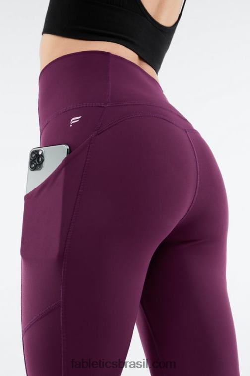 Fabletics Borgonha 420HR794 legging oasis pureluxe cintura alta 7/8 50 mulheres