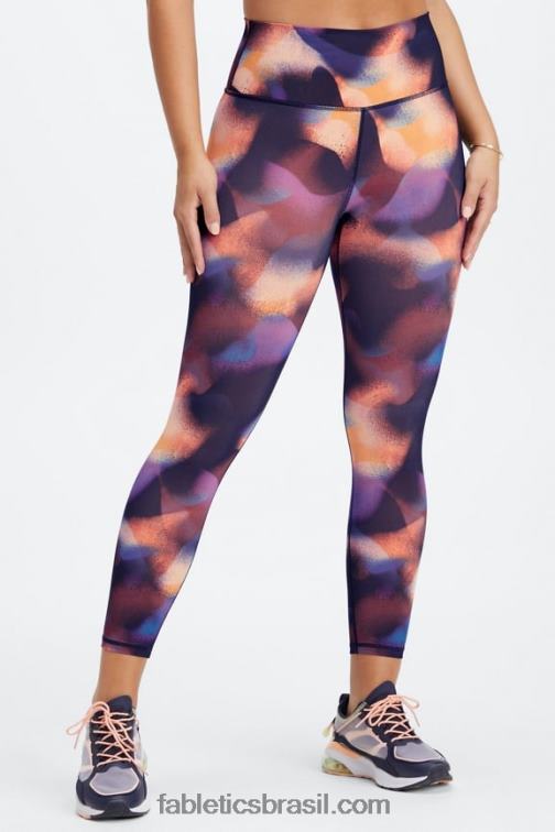 Fabletics Preto branco 420HR679 define powerhold cintura alta 7/8 legging 27 mulheres