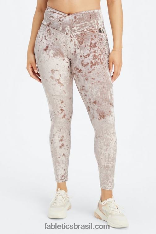 Fabletics Urso de pelúcia 420HR1074 legging cruzada de veludo amassado mulheres
