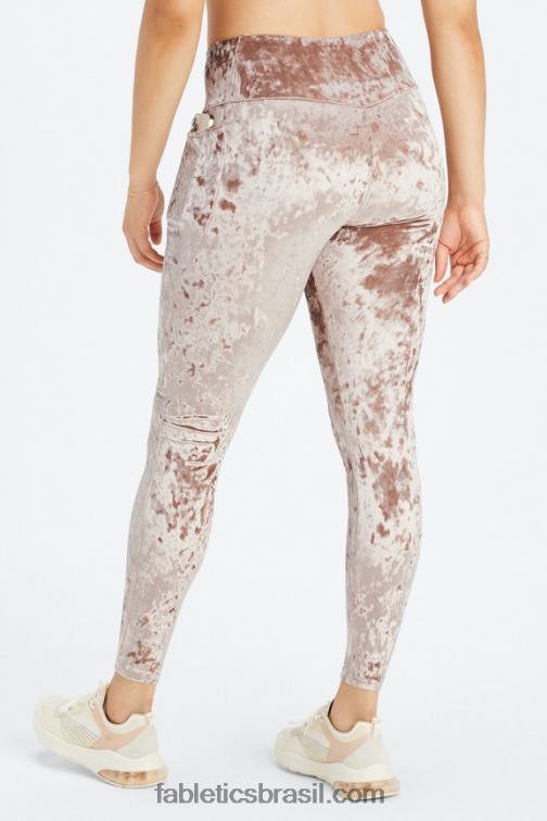 Fabletics Urso de pelúcia 420HR1074 legging cruzada de veludo amassado mulheres