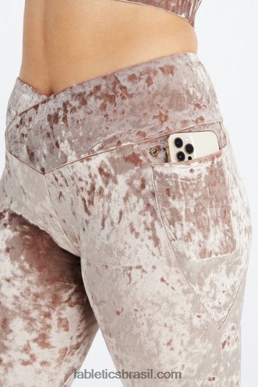 Fabletics Urso de pelúcia 420HR1074 legging cruzada de veludo amassado mulheres