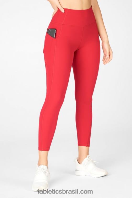 Fabletics alto vermelho 420HR810 legging oasis pureluxe cintura alta 7/8 53 mulheres