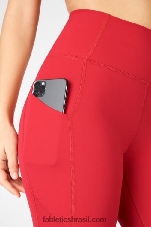 Fabletics alto vermelho 420HR810 legging oasis pureluxe cintura alta 7/8 53 mulheres