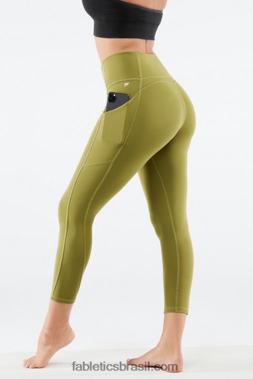 Fabletics azeitona desbotada 420HR964 capri cintura alta oasis pureluxe mulheres