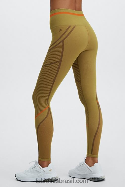 Fabletics azeitona quente/multi 420HR1210 legging jacquard cintura alta sem costura mulheres
