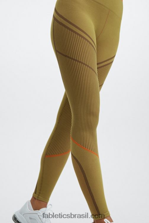 Fabletics azeitona quente/multi 420HR1210 legging jacquard cintura alta sem costura mulheres