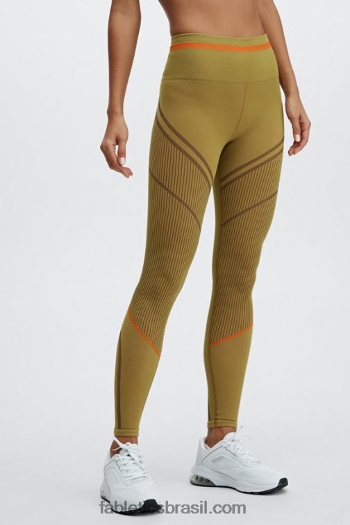 Fabletics azeitona quente/multi 420HR1210 legging jacquard cintura alta sem costura mulheres