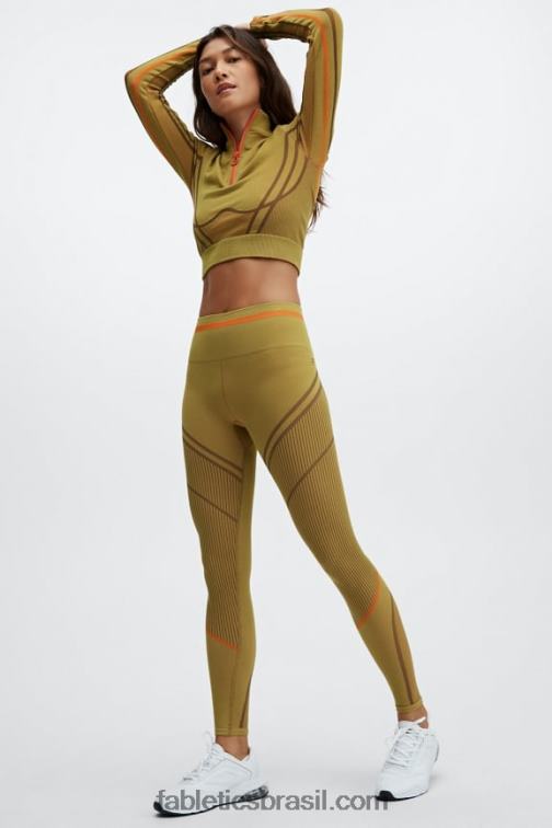 Fabletics azeitona quente/multi 420HR1210 legging jacquard cintura alta sem costura mulheres