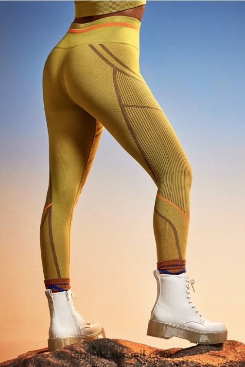 Fabletics azeitona quente/multi 420HR1210 legging jacquard cintura alta sem costura mulheres