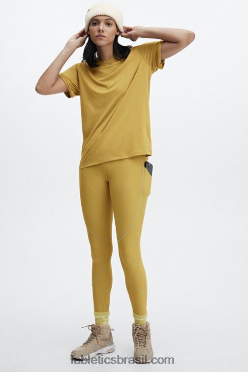 Fabletics azeitona quente/prata reflexiva 420HR1191 Legging com bolso refletivo therma-flex hw mulheres