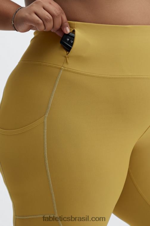Fabletics azeitona quente/prata reflexiva 420HR1192 Legging com bolso refletivo therma-flex hw mulheres