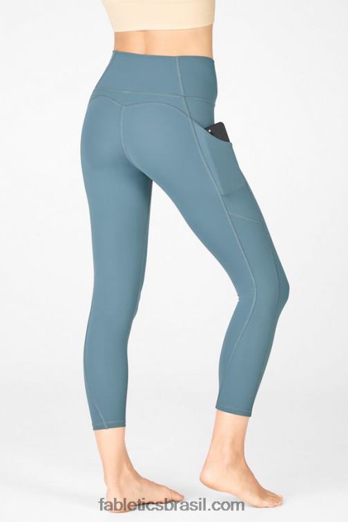 Fabletics azul celeste 420HR968 capri cintura alta oasis pureluxe mulheres