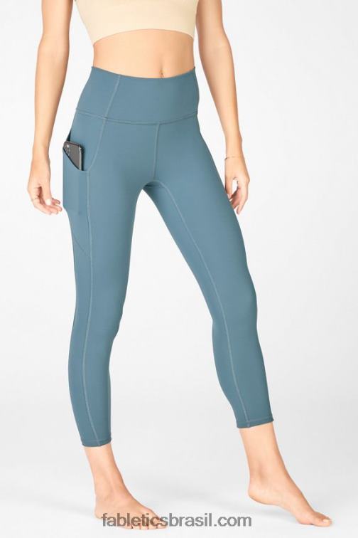 Fabletics azul celeste 420HR968 capri cintura alta oasis pureluxe mulheres