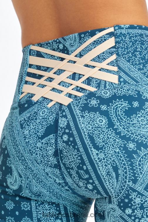 Fabletics bandana/tapioca nova azul 420HR849 boost powerhold cintura alta 7/8 legging 60 mulheres
