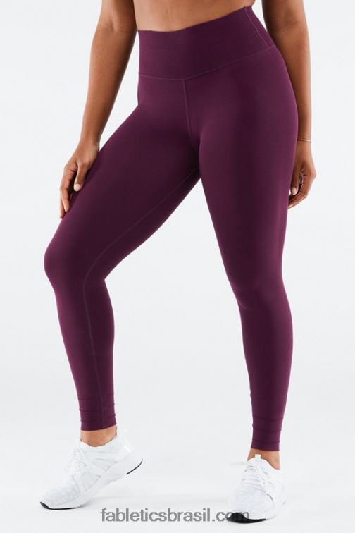 Fabletics berinjela escura 420HR1215 Legging de comprimento personalizado de cintura alta em malha esculpida mulheres