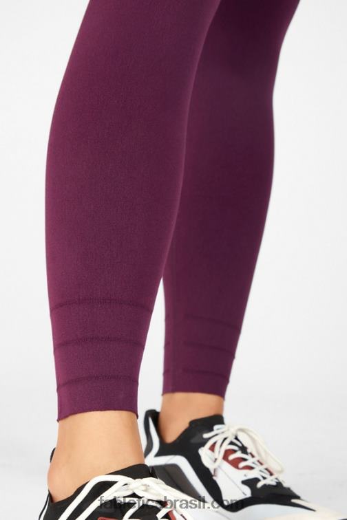 Fabletics berinjela escura 420HR1215 Legging de comprimento personalizado de cintura alta em malha esculpida mulheres