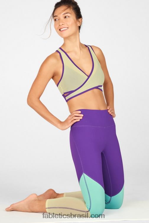 Fabletics berry kiss/mar das bermudas/creme de limão 420HR1050 zona cintura alta 7/8 mulheres