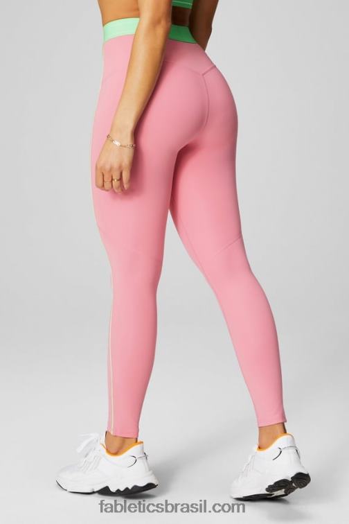 Fabletics blush rouge/limão açucarado 420HR874 legging cintura alta pureluxe ultra 7/8 64 mulheres
