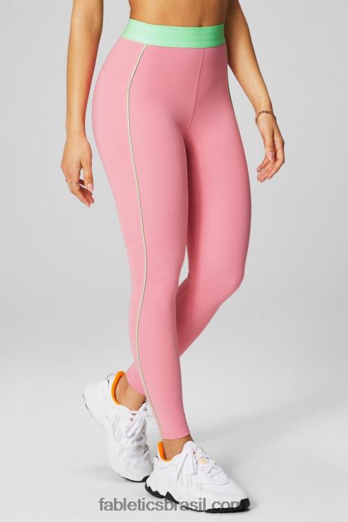 Fabletics blush rouge/limão açucarado 420HR874 legging cintura alta pureluxe ultra 7/8 64 mulheres