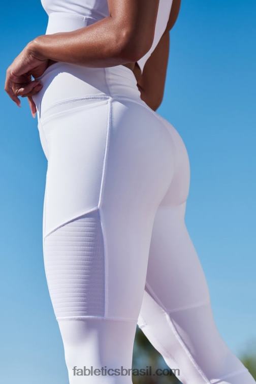 Fabletics branco clássico 420HR1029 legging moto cintura alta motion365+ mulheres