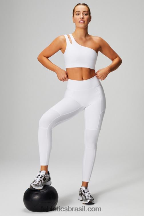 Fabletics branco clássico 420HR1029 legging moto cintura alta motion365+ mulheres