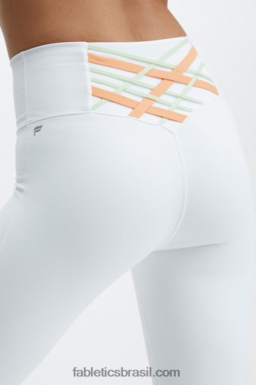 Fabletics branco/cubo de gelo multi 420HR856 boost powerhold cintura alta 7/8 legging 61 mulheres