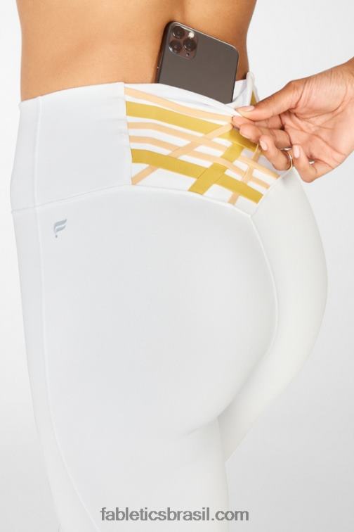 Fabletics branco/gota de limão/sorvete de laranja 420HR861 boost powerhold cintura alta 7/8 legging 62 mulheres