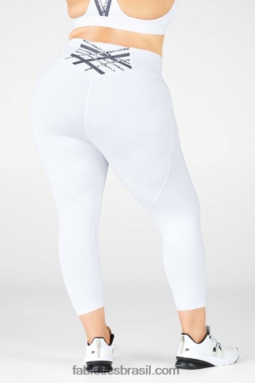 Fabletics branco/micro ponto 420HR1319 boost ii capri cintura alta com tiras mulheres