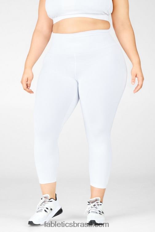 Fabletics branco/micro ponto 420HR1319 boost ii capri cintura alta com tiras mulheres